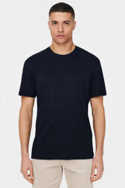 thumbnail: ONLY & SONS regular fit T-shirt ONSMAX van katoen donkerblauw