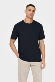 thumbnail: ONLY & SONS regular fit T-shirt ONSMAX van katoen donkerblauw