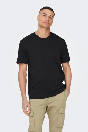 regular fit T-shirt ONSMAX van katoen zwart