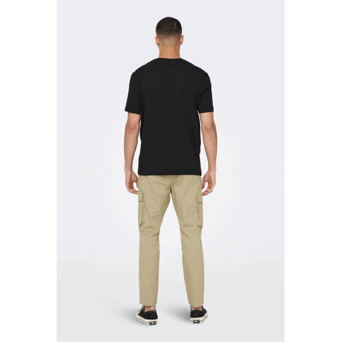 ONLY & SONS regular fit T-shirt ONSMAX van katoen zwart afbeelding