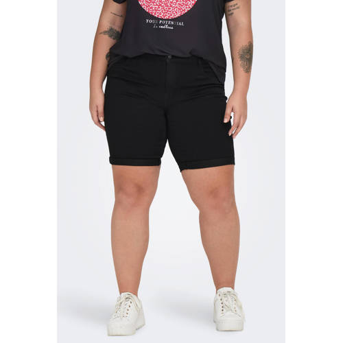 ONLY CARMAKOMA skinny denim short CARTHUNDER zwart afbeelding
