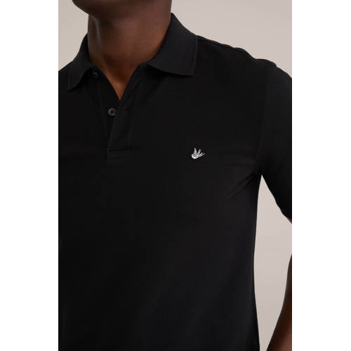 WE Fashion slim fit polo black uni afbeelding