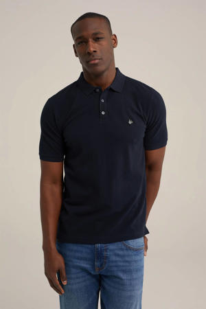 slim polo donkerblauw