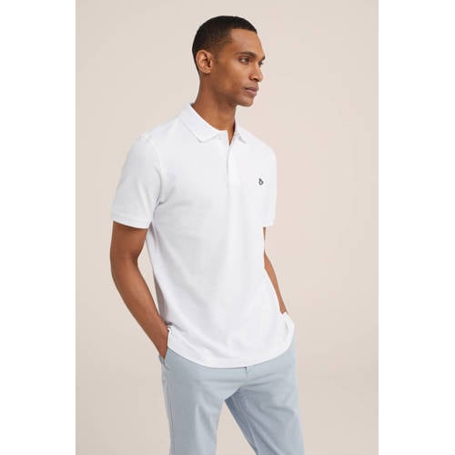 WE Fashion slim polo wit afbeelding