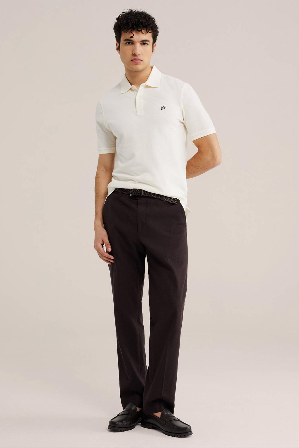 WE Fashion slim fit polo new ivory