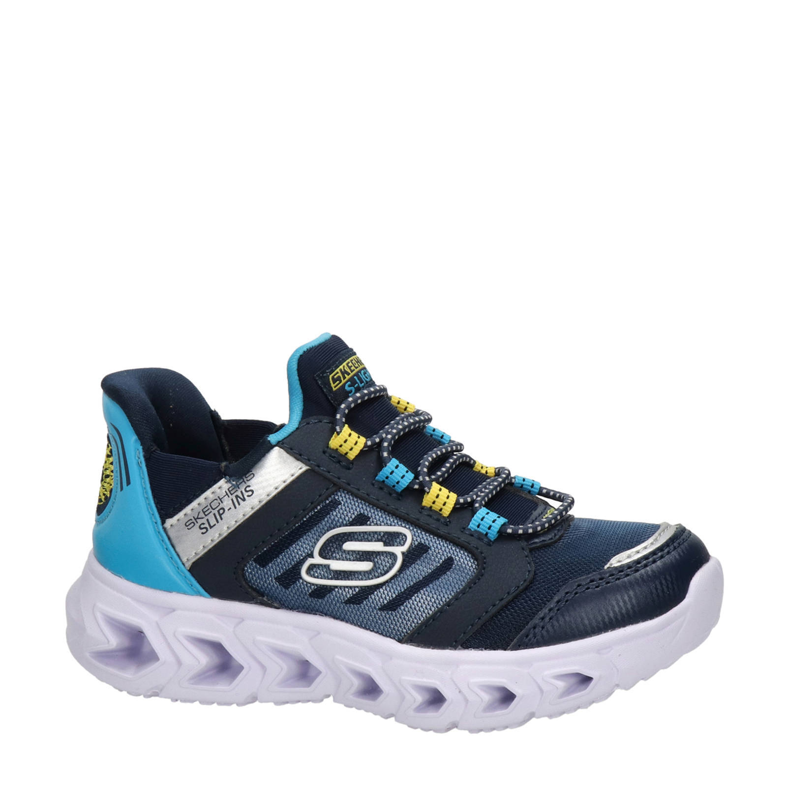 Skechers sneakers met lichtjes zwart/blauw | wehkamp