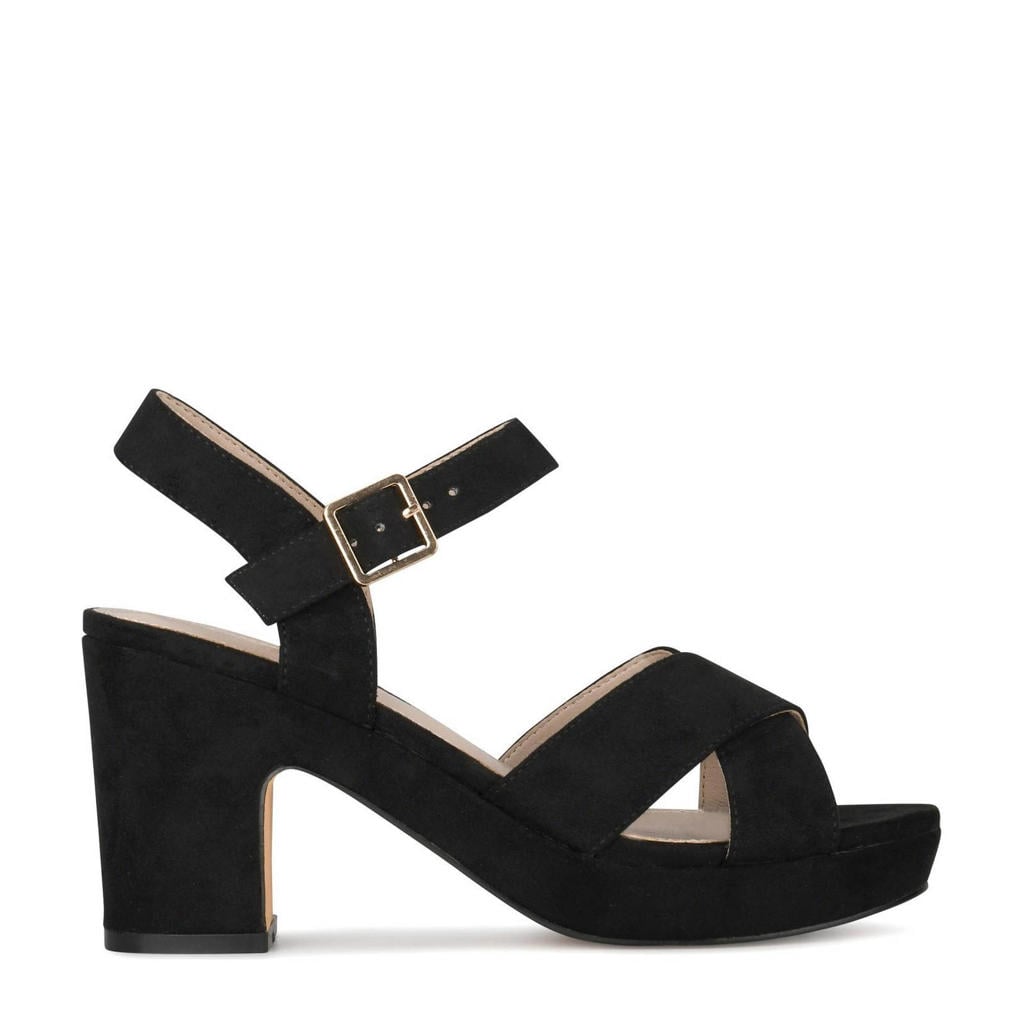 Zwarte dames POSH by Poelman Mary sandalettes van imitatie sude