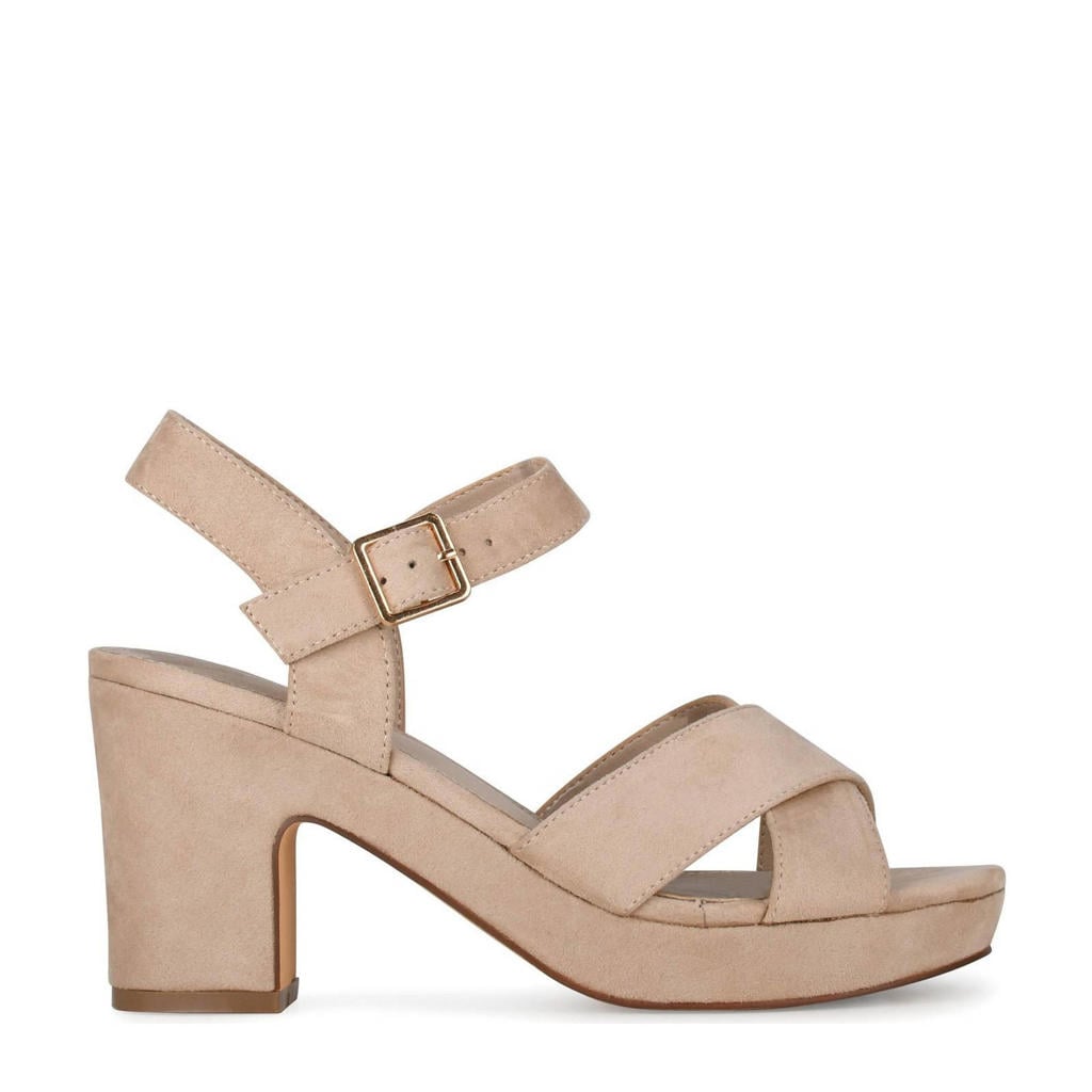 Beige dames POSH by Poelman Mary sandalettes van imitatie sude