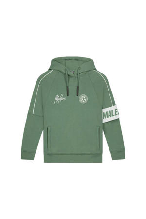 hoodie met logo donkergroen/wit