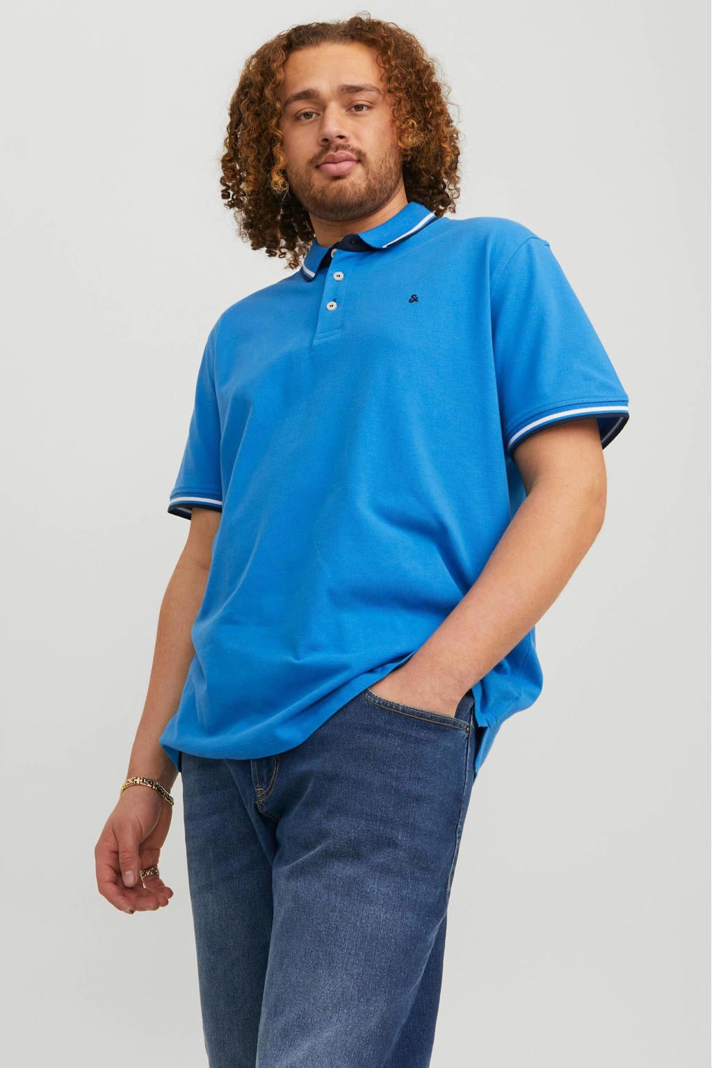 JACK & JONES PLUS SIZE polo blauw