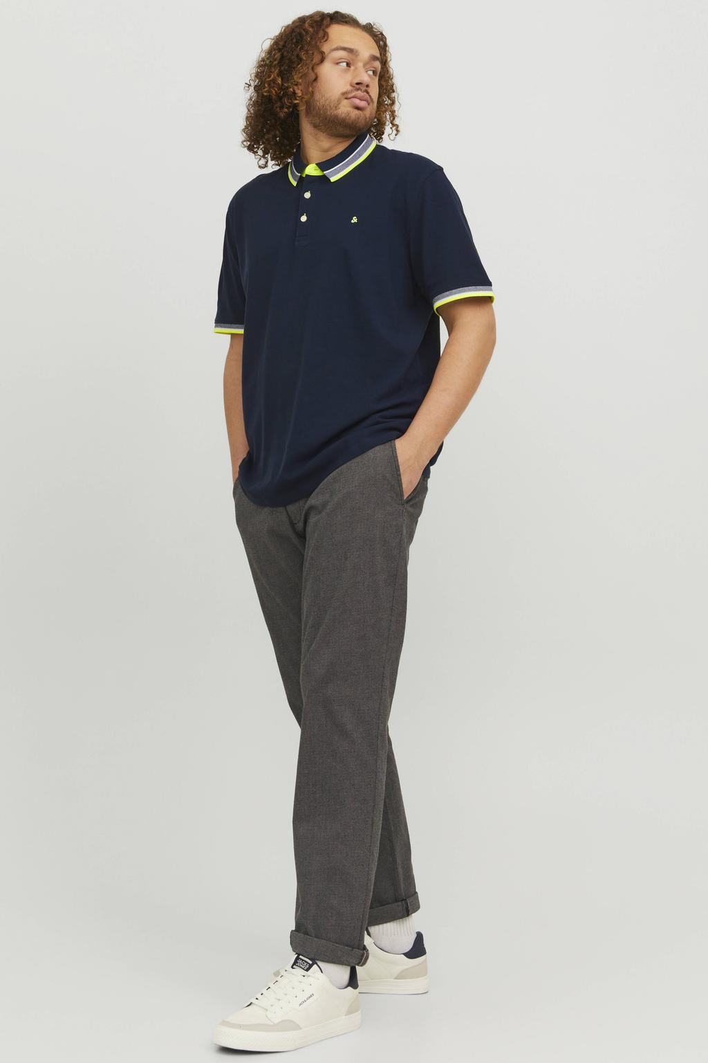 JACK & JONES PLUS SIZE regular polo donkerblauw