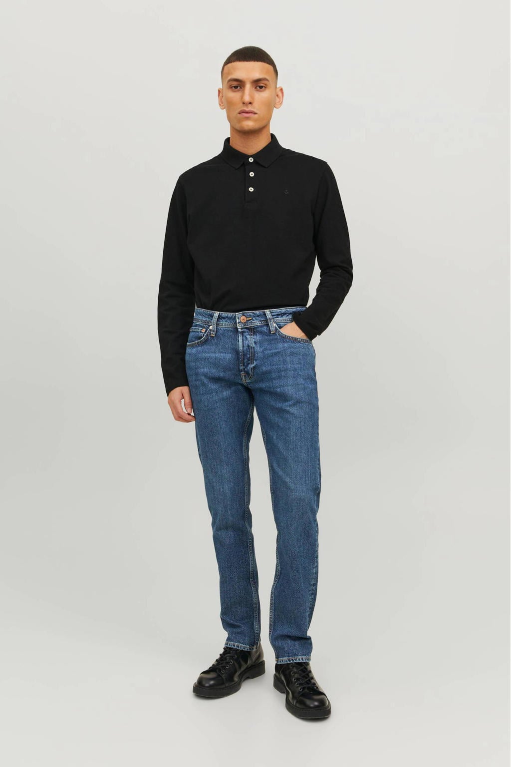 JACK & JONES JEANS INTELLIGENCE slim fit jeans JJITIM blue denim