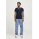 JACK & JONES ESSENTIALS slim fit polo JJEPAULOS van katoen dark navy