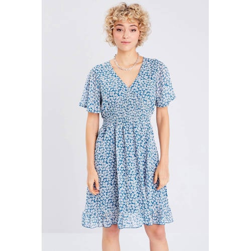 Cache Cache gebloemde jurk blauw/ wit afbeelding