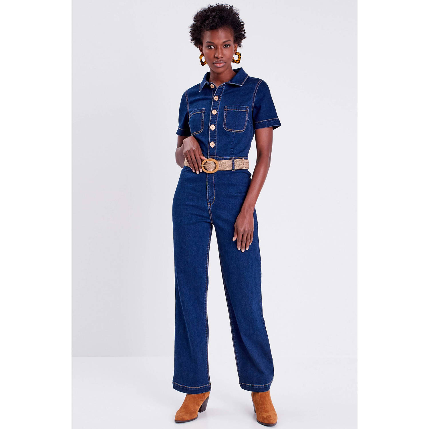 Cache jumpsuit dark blue denim