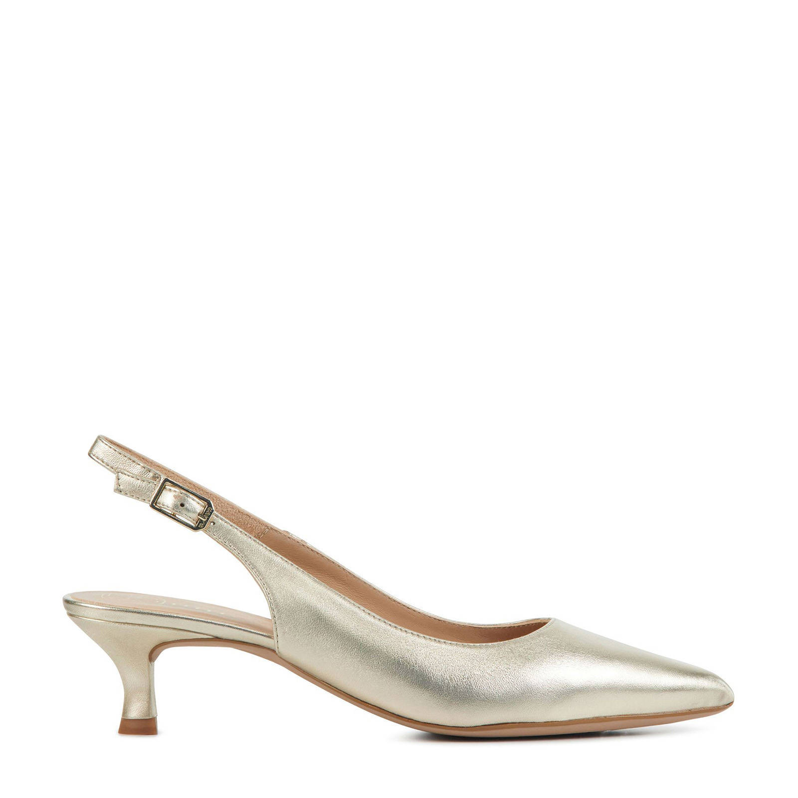 Unisa leren slingback pumps goud | wehkamp