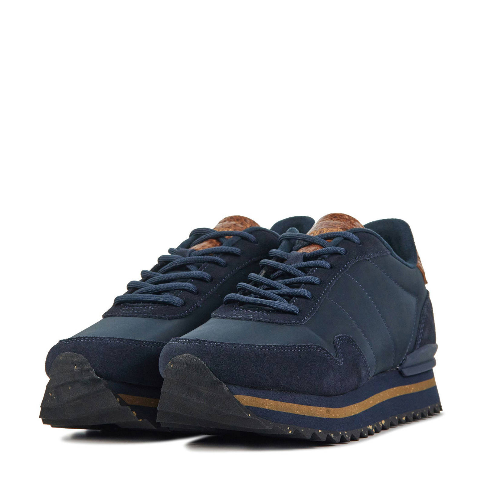 Woden suède sneakers donkerblauw | wehkamp