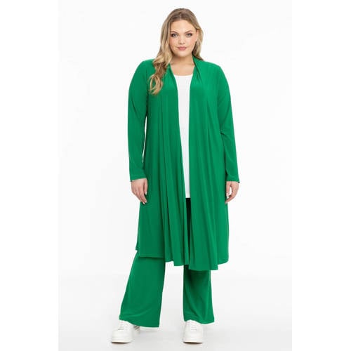 YOEK bootcut broek van travelstof DOLCE groen