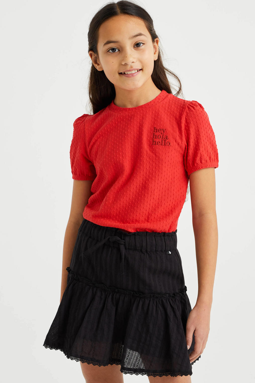 WE Fashion Tshirt met tekst rood wehkamp