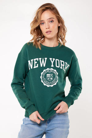 sweater Sandy met printopdruk groen