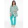 YOEK vest DOLCE van travelstof met paisleyprint groen/wit