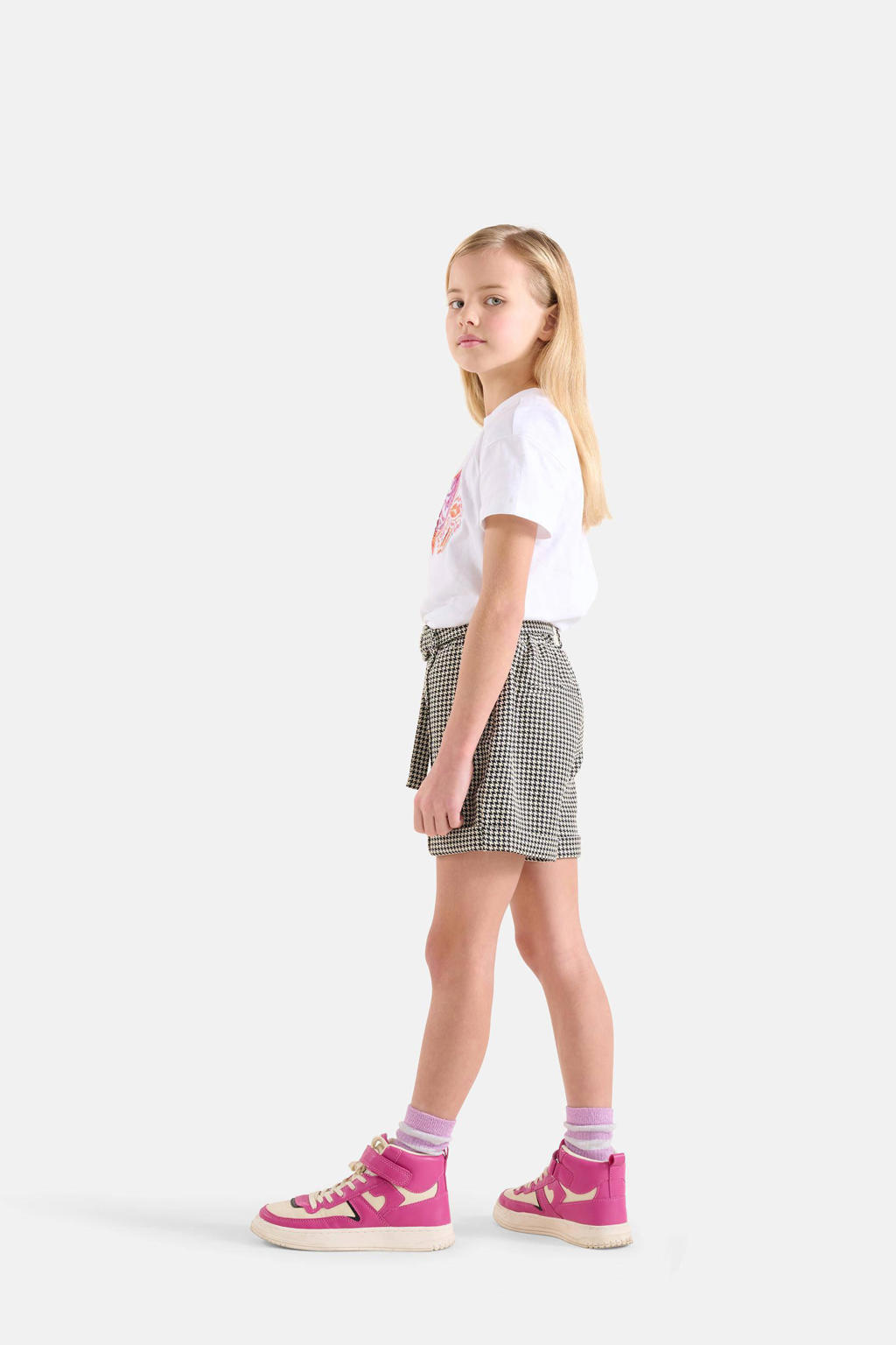 Shoeby oversized blazer met pied-de-poule zwart/wit