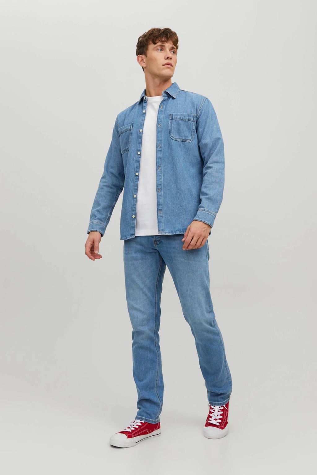 JACK & JONES JEANS INTELLIGENCE slim fit jeans JJITIM blue denim