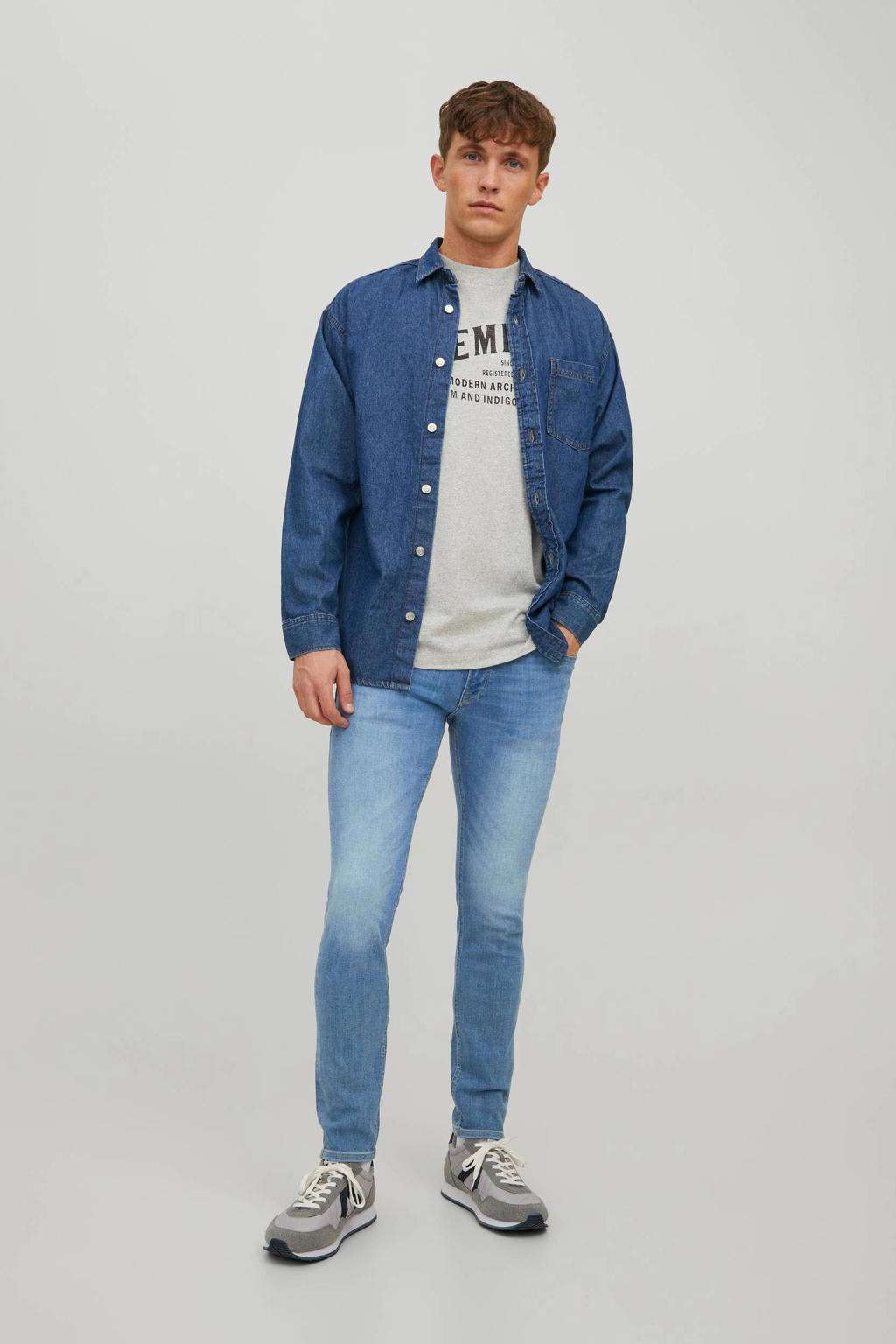 JACK & JONES JEANS INTELLIGENCE skinny fit jeans JJILIAM blue denim