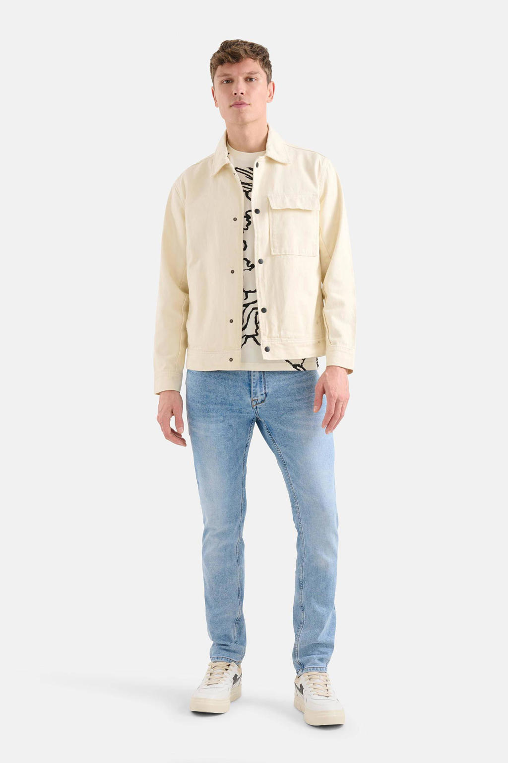 Adhdyuud Heren Lente Casual Denim Jas Losse Streetwear High Street Hole