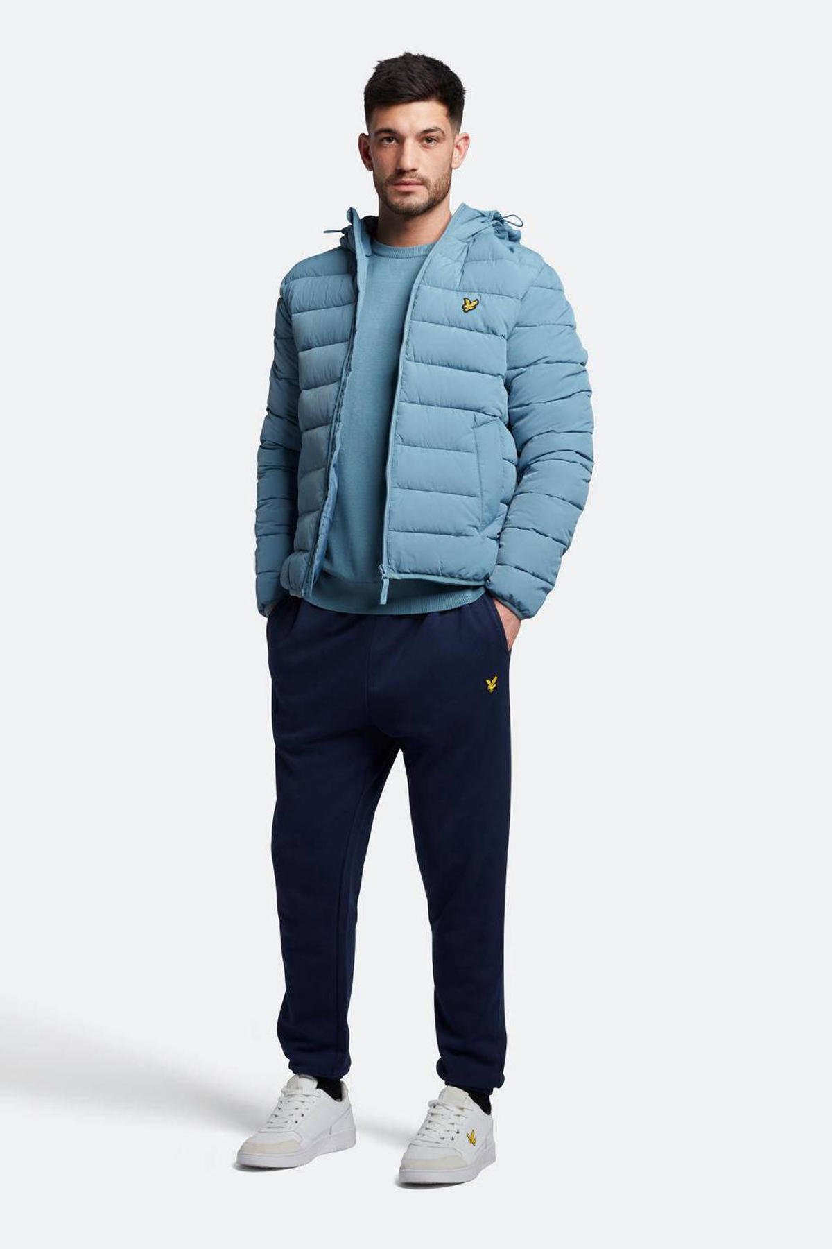 Lyle & Scott gemêleerde sweater skipton blue | wehkamp