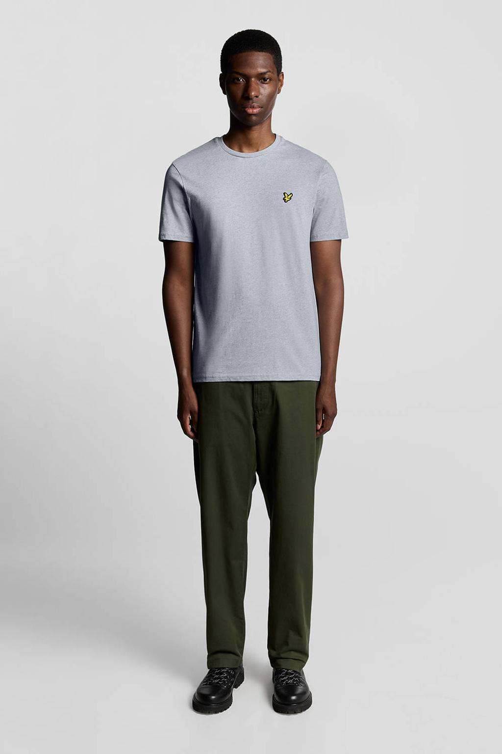 Lyle & Scott gemeleerd regular fit T-shirt light grey marl