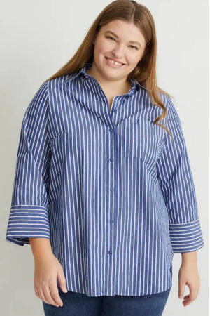 gestreepte blouse blauw/wit
