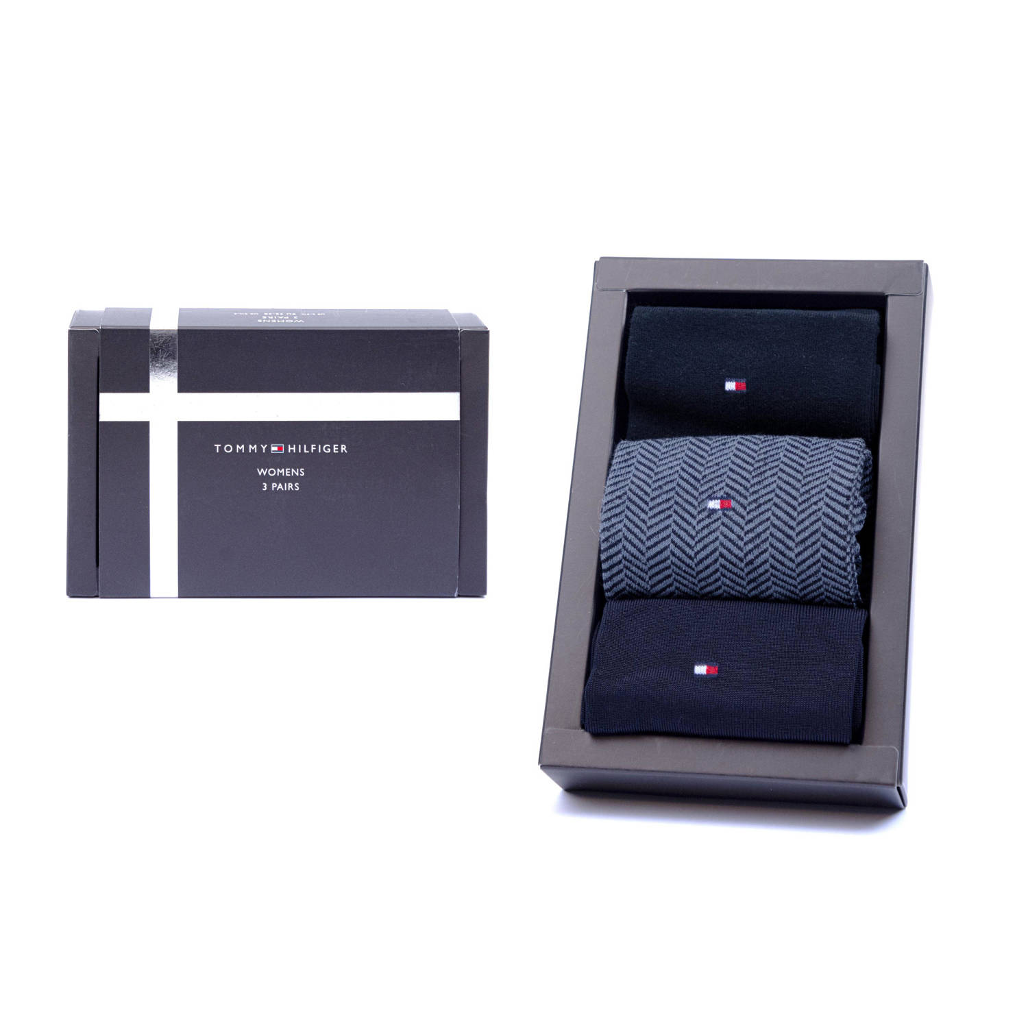 Tommy Hilfiger giftbox sokken set van 3 donkerblauw