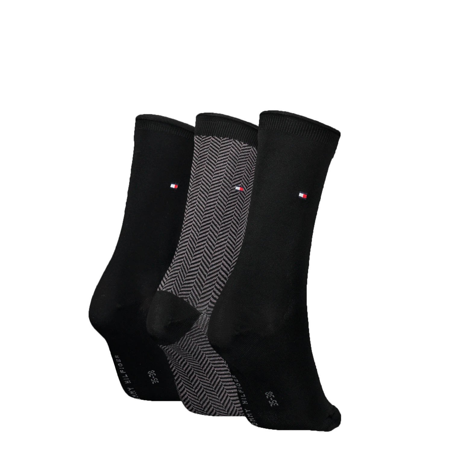Tommy Hilfiger giftbox sokken set van 3 zwart