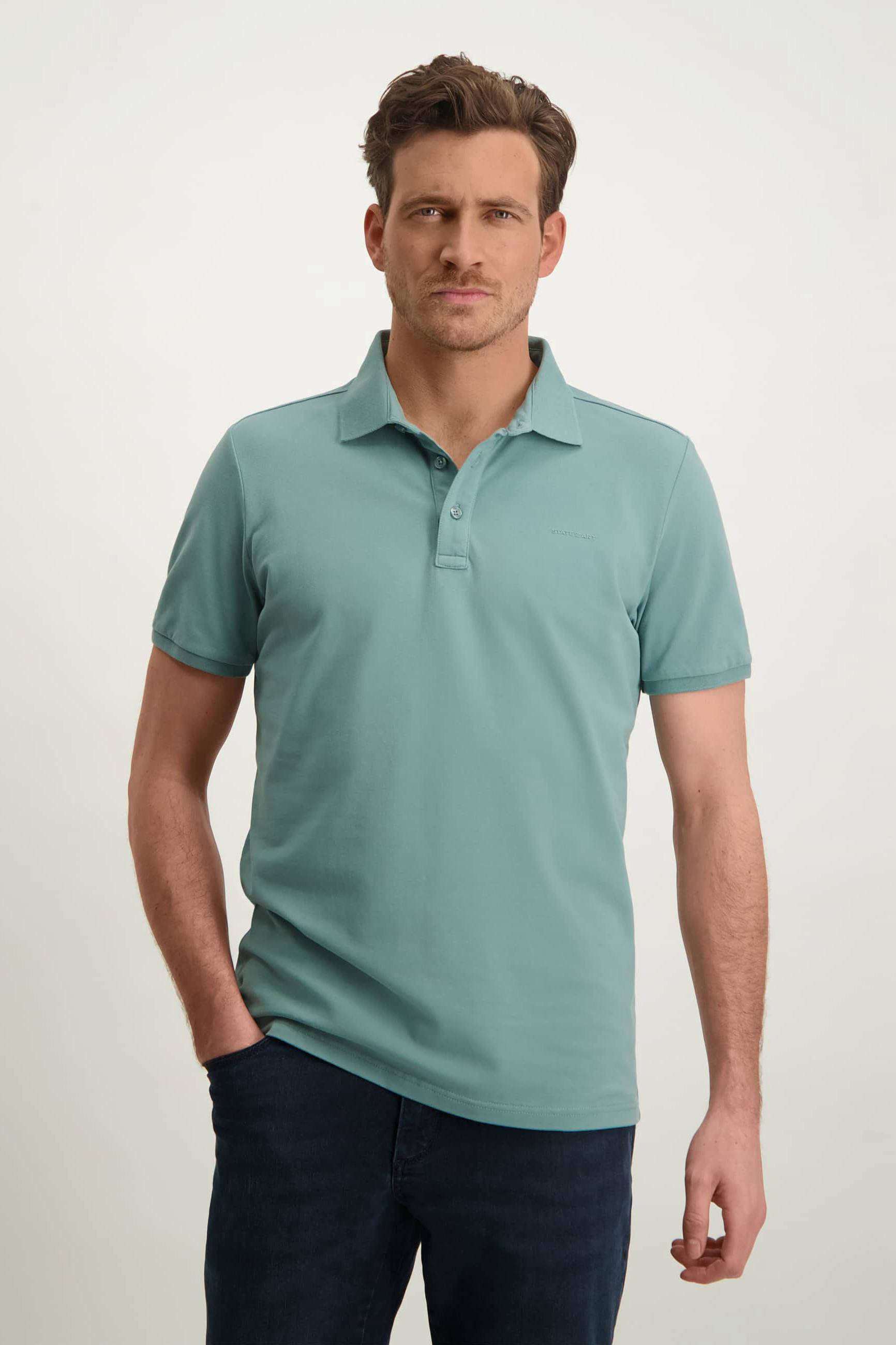 State of Art regular fit polo azuurblauw wehkamp