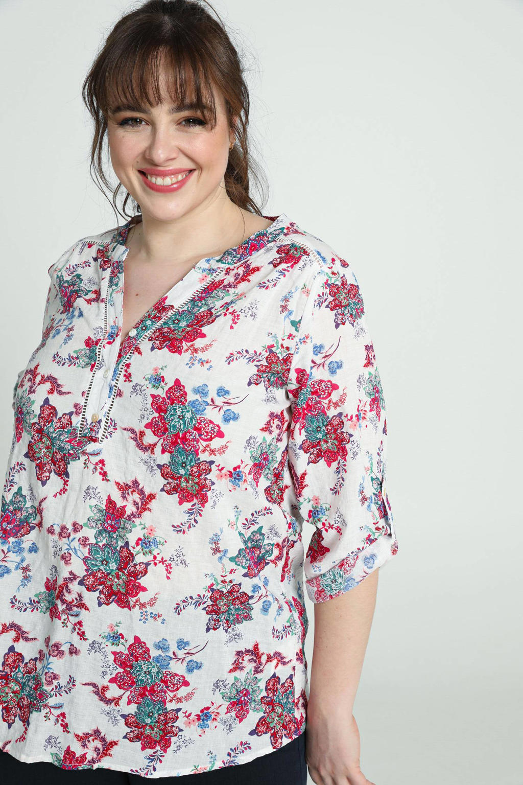 cottage core printed floral jeans | ecru multi main image 0