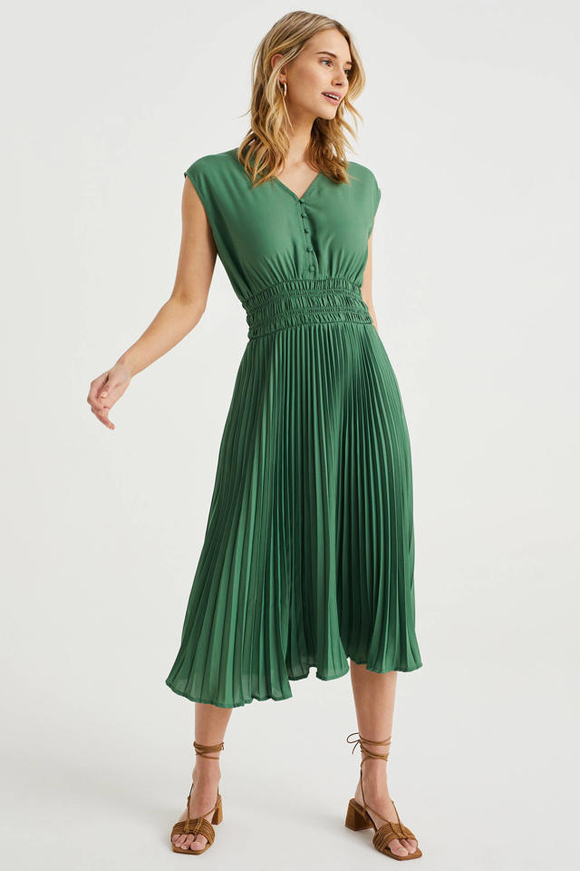 Buitensporig tempo val WE Fashion jurk groen | wehkamp