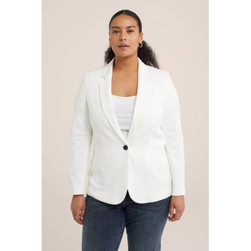 WE Fashion Curve getailleerde blazer wit afbeelding