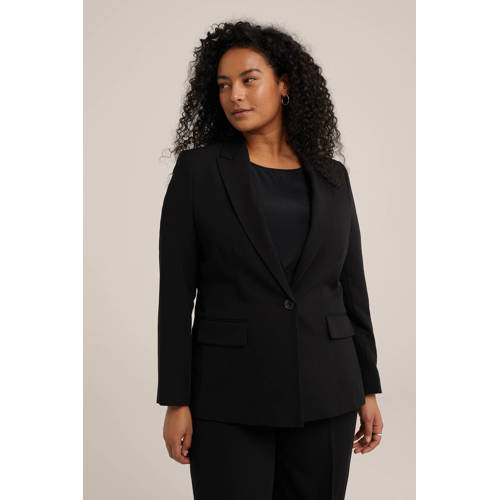 WE Fashion Curve aansluitende blazer zwart afbeelding