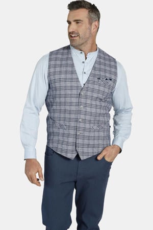 geruit gilet DUKE NIVEN Plus Size grijs