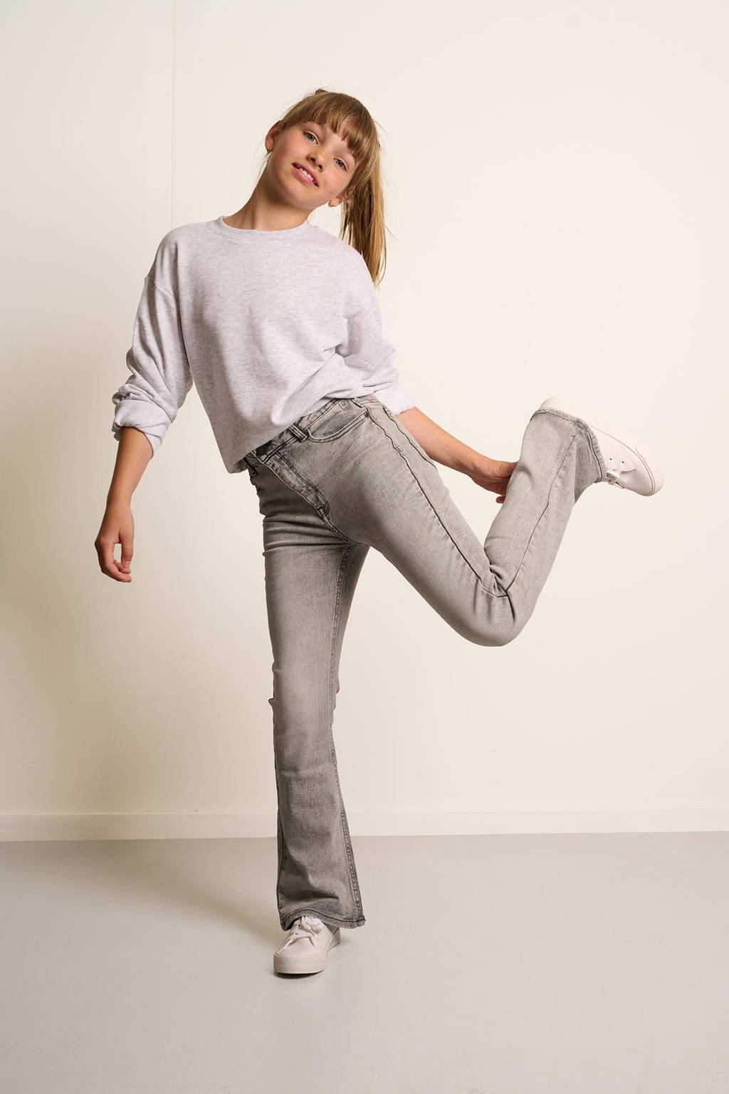 flared jeans Juliette denim light grey