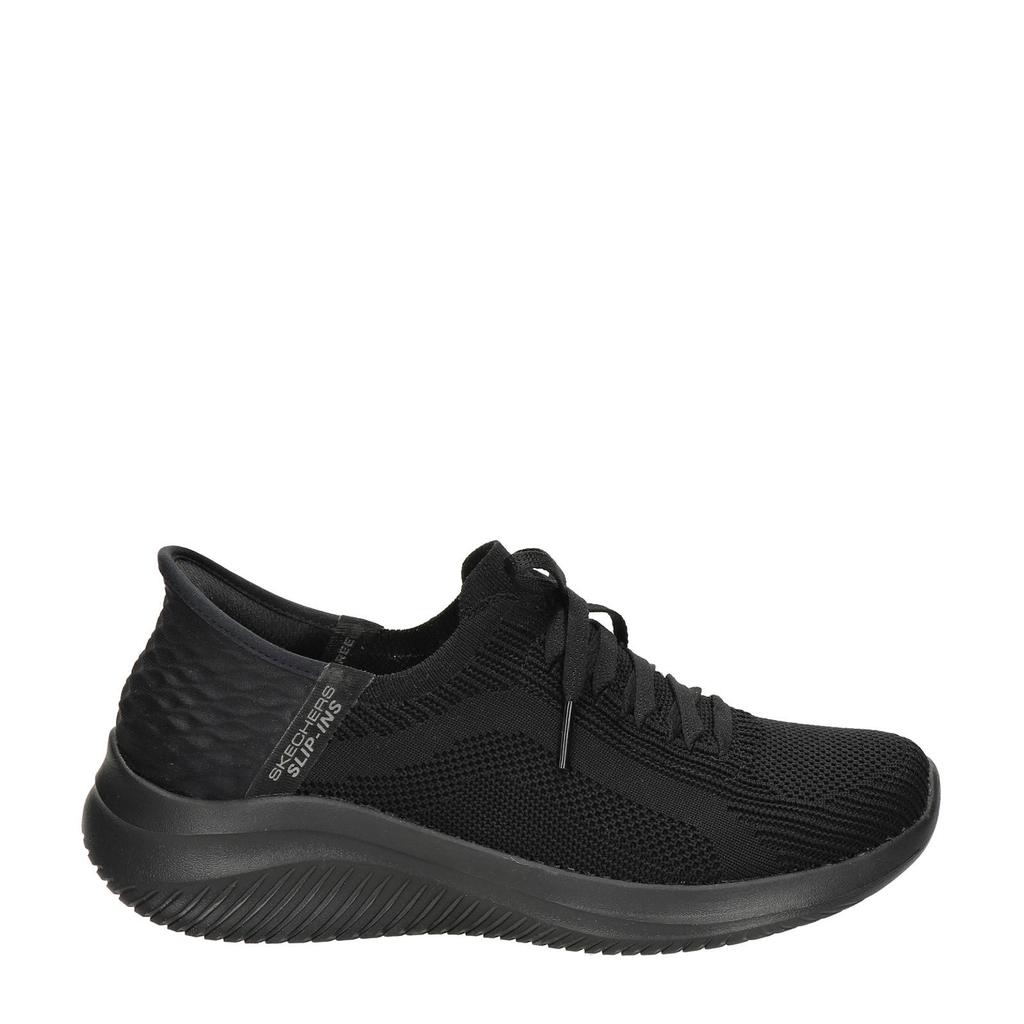 Zwarte dames Skechers Ultra Flex 3.0 sneakers van textiel met veters
