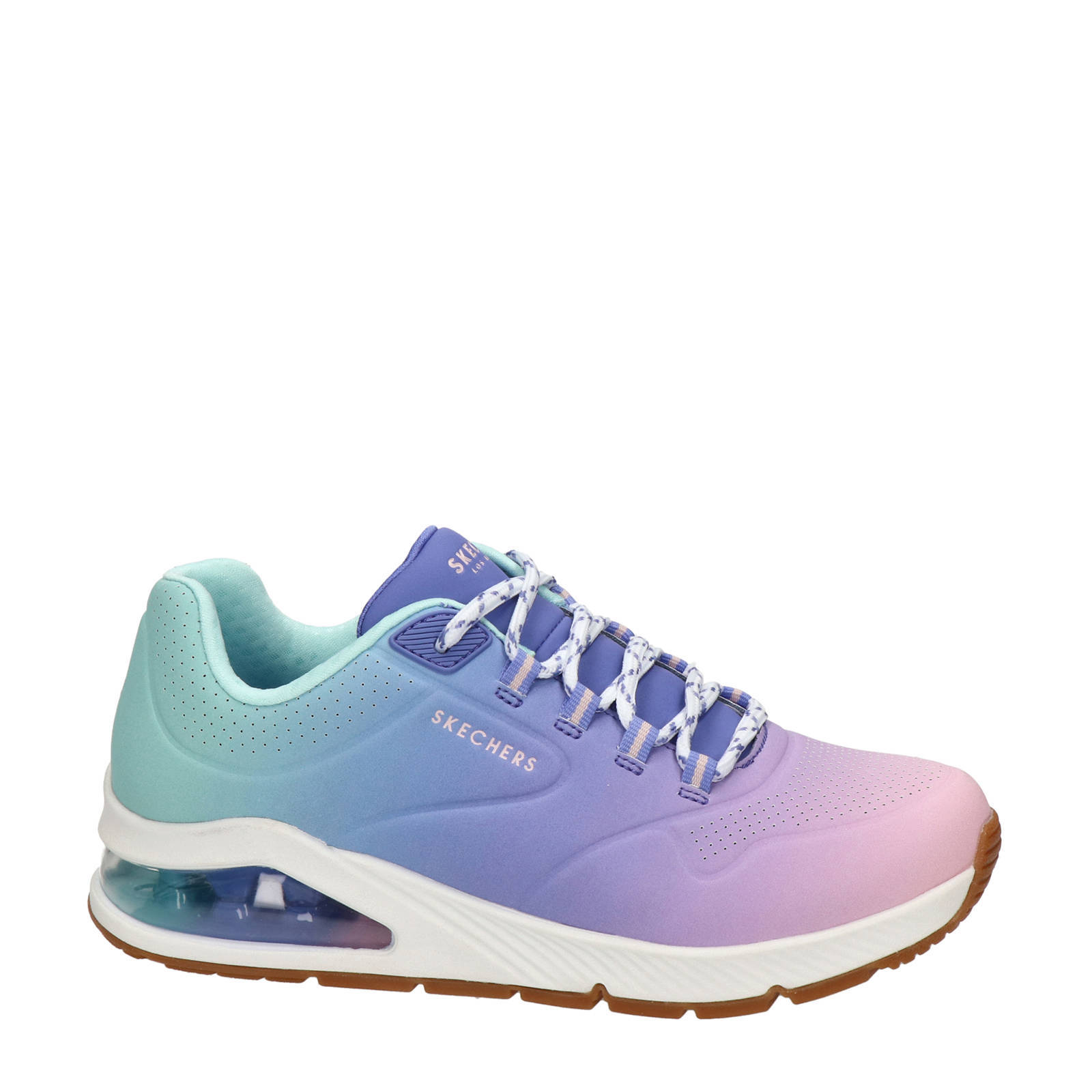 Skechers Street uno 2 sneakers blauw roze wehkamp