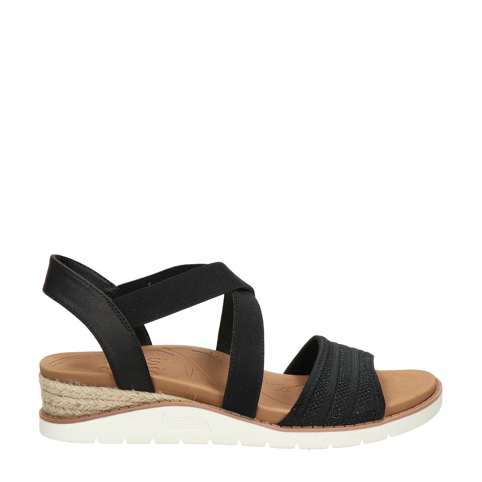 Skechers Bobs Beach Kiss ArchFit sandalen zwart | wehkamp