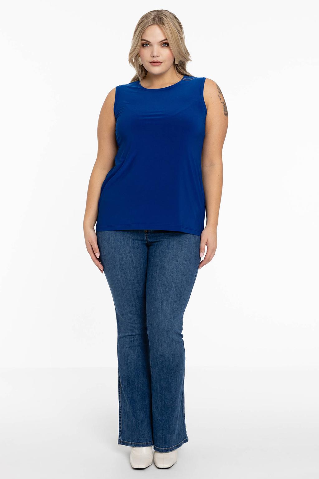 YOEK singlet DOLCE van travelstof blauw