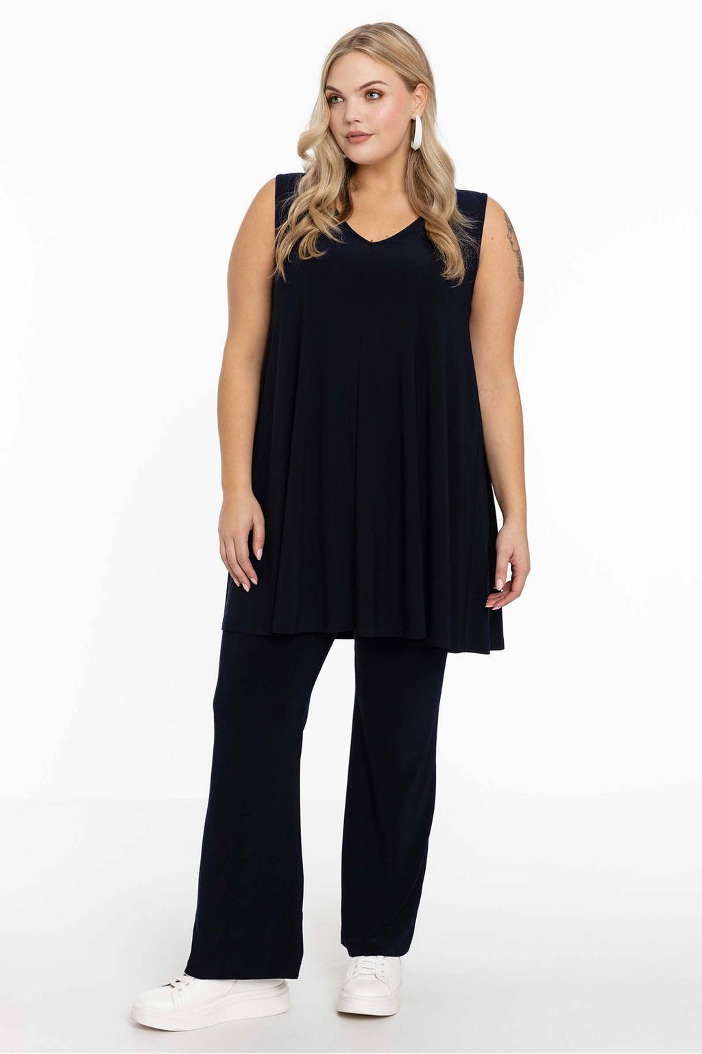 YOEK singlet DOLCE van travelstof donkerblauw