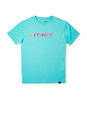 T-shirt Sanborn met logo turquoise