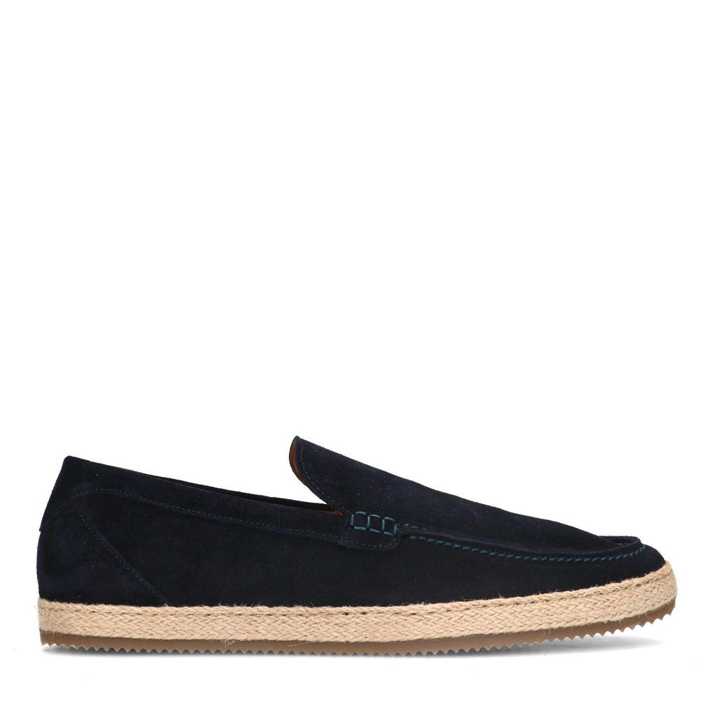 Donkerblauwe heren Sacha suède loafers 