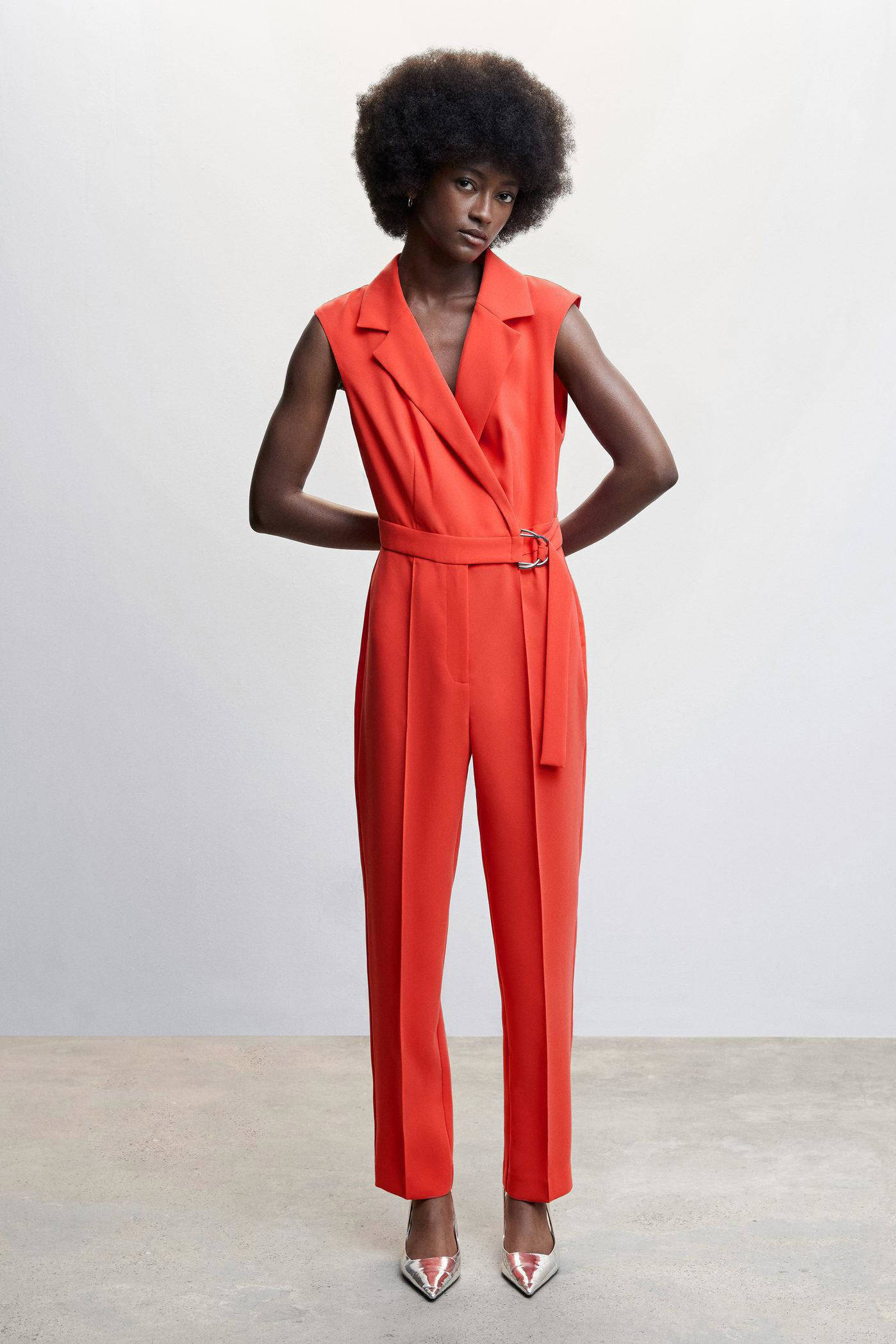 mango jumpsuit rood