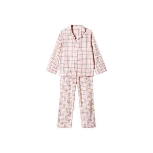 Mango Kids geruite pyjama roze